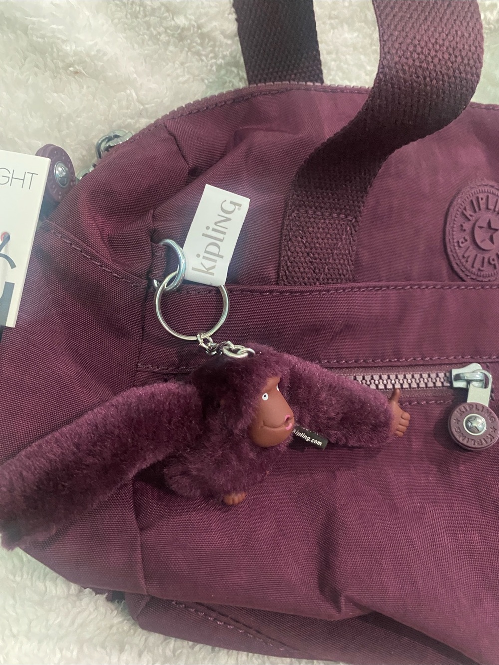 🆕Kipling Klara Satchel Tote, Color- Dark Plum Tonal - Picture 2 of 8